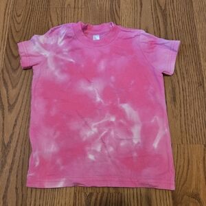 American Apparel Pink White Tie Dye Kids T-Shirt Short Sleeve Tee Cotton Top 2T